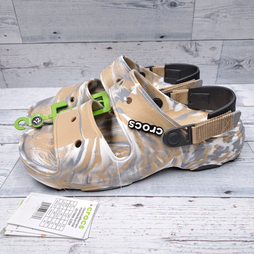 Crocs Classic All Terrain Marbled Sandals Mens 12 Chai Multi Color